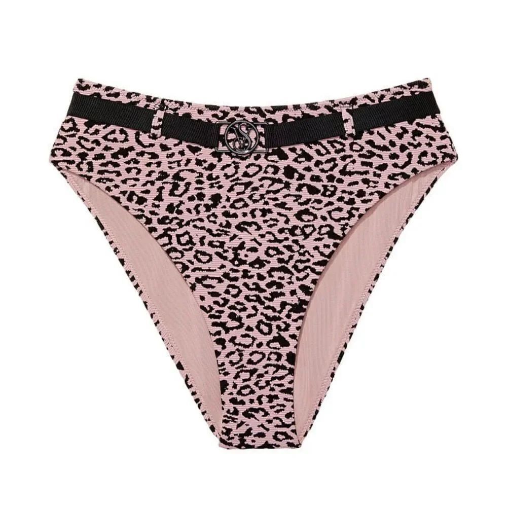 Victorias Secret Swim Wild Wandered Belted High-waist Bikini Bottoms leopard
